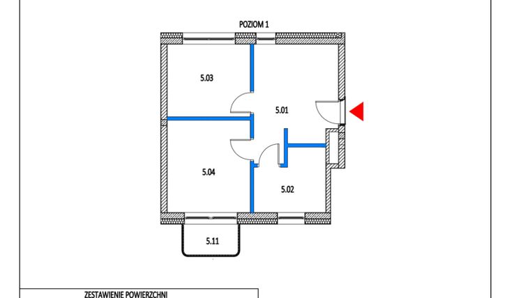 Rzut - Mieszkanie na sprzedaż 4 pokoje o powierzchni 105 m² - numer 34 w Garbary 68