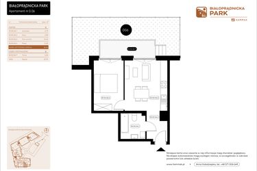 Rzut - Mieszkanie na sprzedaż 2 pokoje o powierzchni 36,44 m² - numer 0.06 w Białoprądnicka Park