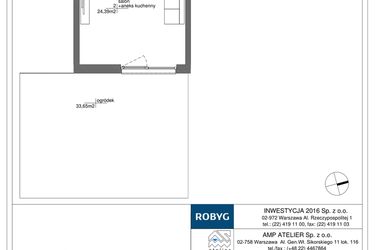 Rzut - Mieszkanie na sprzedaż 1 pokój o powierzchni 32,58 m² - numer RM/1B/L/0/5 w Rytm Mokotowa - etap 1B