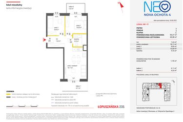 Rzut - Mieszkanie na sprzedaż 3 pokoje o powierzchni 50,27 m² - numer 48 w Neo Nova Ochota 4