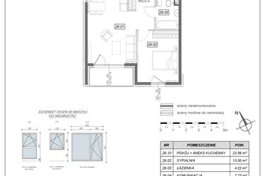 Rzut - Mieszkanie na sprzedaż 2 pokoje o powierzchni 49,01 m² - numer 5.A.29 w Nowe Południe bud. 5