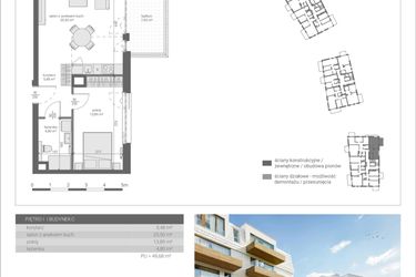 Rzut - Mieszkanie na sprzedaż 2 pokoje o powierzchni 49,68 m² - numer C.M9 w Matemblevo