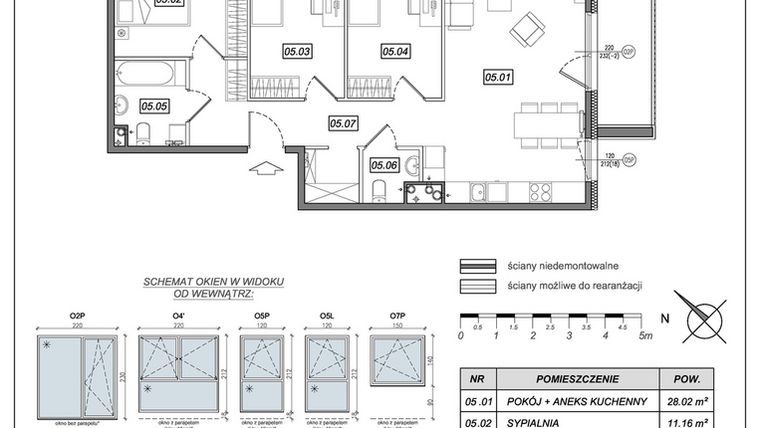 Rzut - Mieszkanie na sprzedaż 4 pokoje o powierzchni 80,3 m² - numer 8.B.05 w Urzeka bud. 8