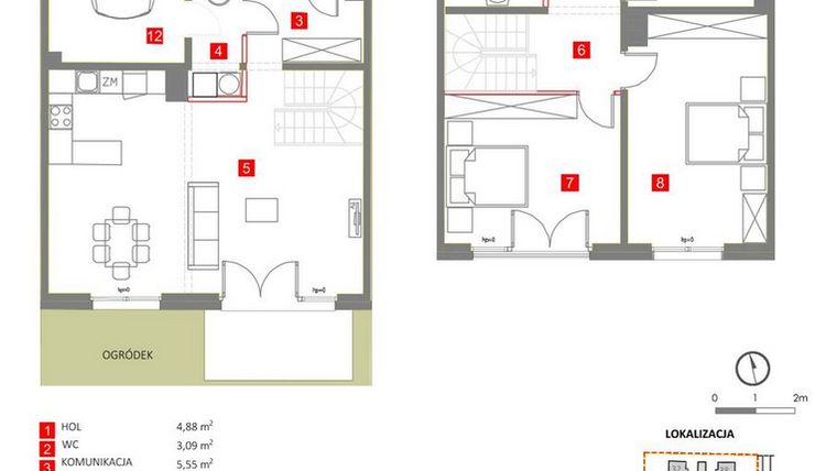 Rzut - Dom na sprzedaż 5 pokoi o powierzchni 142,26 m² - numer 15 w Słoneczny Zakątek