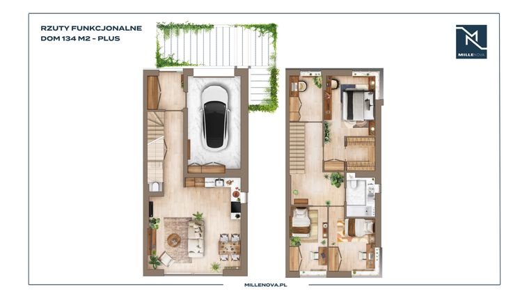 Rzut - Dom na sprzedaż 5 pokoi o powierzchni 137 m² - numer 5 w Millenova