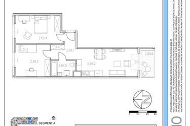 Rzut - Mieszkanie na sprzedaż 3 pokoje o powierzchni 60,17 m² - numer 69 w Osiedle Solne etap II