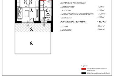 Rzut - Mieszkanie na sprzedaż 2 pokoje o powierzchni 40,74 m² - numer 19 w Enklawa Milanówek