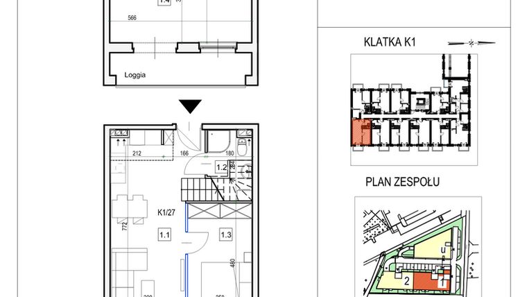 Rzut - Mieszkanie na sprzedaż 2 pokoje o powierzchni 71,74 m² - numer K1/27 w Przystań Królewiecka III