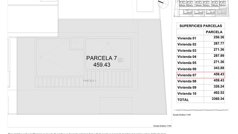 Rzut - Dom na sprzedaż 3 pokoje o powierzchni 296,34 m² - numer 7 w Domy w Finestrat - 81346092