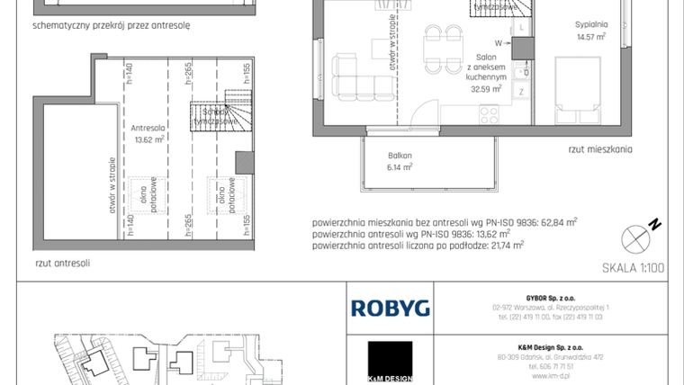 Rzut - Mieszkanie na sprzedaż 4 pokoje o powierzchni 76,46 m² - numer A2.2M01 w ROSA Residence