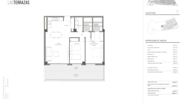 Rzut - Mieszkanie na sprzedaż 2 pokoje o powierzchni 134,6 m² - numer B9.P01 w Las Terrazaz de Macenas