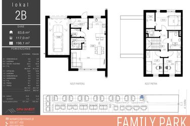 Rzut - Dom na sprzedaż 4 pokoje o powierzchni 107,5 m² - numer 2B w Family Park Ksawerów IV