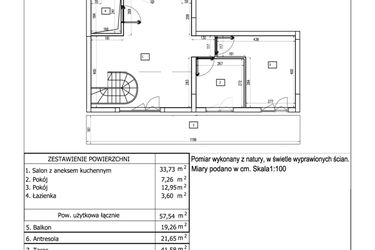 Rzut - Mieszkanie na sprzedaż 3 pokoje o powierzchni 57,54 m² - numer 29 w Aquamarina Dąbki