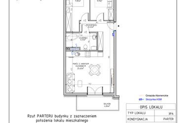 Rzut - Mieszkanie na sprzedaż 3 pokoje o powierzchni 61,95 m² - numer 5 w Harmonia bud. M3