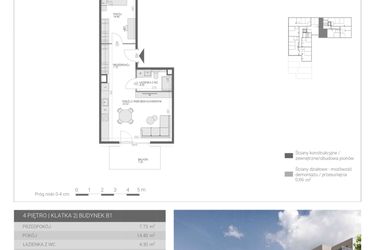 Rzut - Mieszkanie na sprzedaż 2 pokoje o powierzchni 49,45 m² - numer M60 w Modern House II