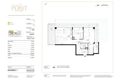 Rzut - Mieszkanie na sprzedaż 3 pokoje o powierzchni 92,17 m² - numer I_6 w Warmiński Port etap V