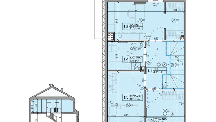 Rzut - Dom na sprzedaż 4 pokoje o powierzchni 85,77 m² - numer 36 w Ahoj Pogórze etap 2 i 3