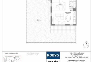 Rzut - Mieszkanie na sprzedaż 3 pokoje o powierzchni 62,31 m² - numer H1_0M01 w Piątkowo Residence etap II