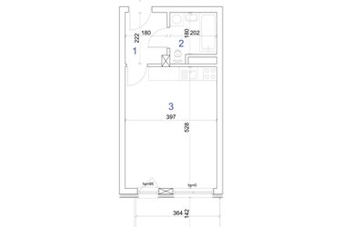 Rzut - Mieszkanie na sprzedaż 1 pokój o powierzchni 28,75 m² - numer 6A.31 w Mierzeja Wiślana etap IV