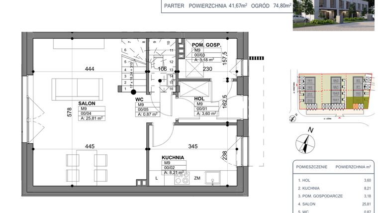 Rzut - Dom na sprzedaż 4 pokoje o powierzchni 83,57 m² - numer 10/1 w Osiedle Leśny Zakątek