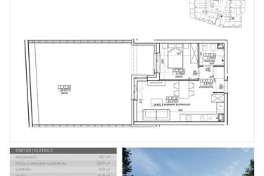 Rzut - Mieszkanie na sprzedaż 2 pokoje o powierzchni 36,46 m² - numer 43 w Wave etap II