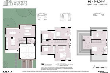 Rzut - Dom na sprzedaż 6 pokoi o powierzchni 265,04 m² - numer D3 w Wiedeńska Residence