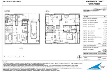 Rzut - Dom na sprzedaż 5 pokoi o powierzchni 120,86 m² - numer A2 w Majewska Domy