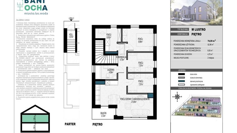 Rzut - Dom na sprzedaż 4 pokoje o powierzchni 74,59 m² - numer A9.2 w HEJ! Baniocha
