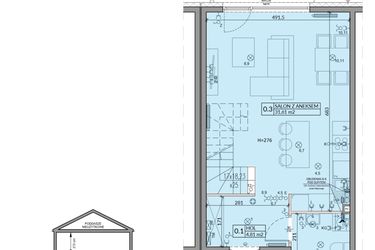 Rzut - Mieszkanie na sprzedaż 4 pokoje o powierzchni 82,75 m² - numer 70B w Domy na Witosa etap 2A i 2B