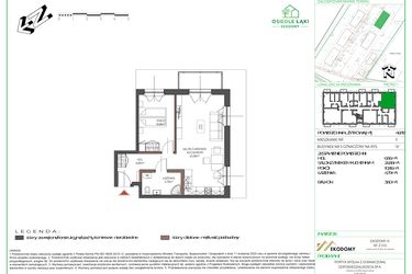 Rzut - Mieszkanie na sprzedaż 2 pokoje o powierzchni 46,93 m² - numer 11 w Osiedle Polna bud. 5