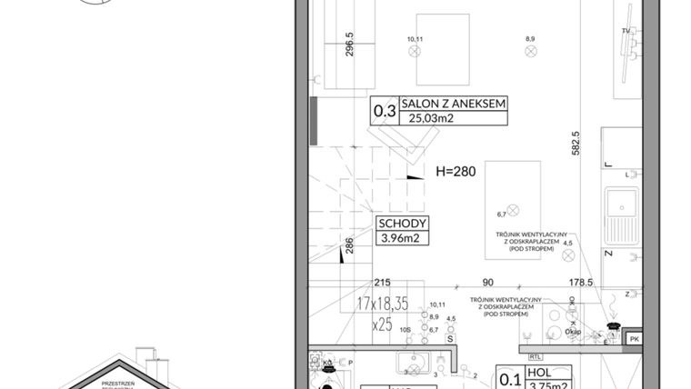 Rzut - Dom na sprzedaż 3 pokoje o powierzchni 72,9 m² - numer 6B w Nova Magdalenka 7