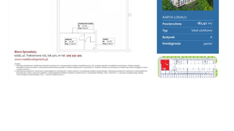 Rzut - Lokal użytkowy na sprzedaż 1 pokój o powierzchni 182,42 m² - numer A.L1 w Neopolis 2