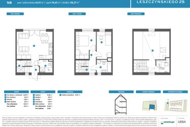 Rzut - Dom na sprzedaż 3 pokoje o powierzchni 64,92 m² - numer 16b w Leszczyńskiego 25