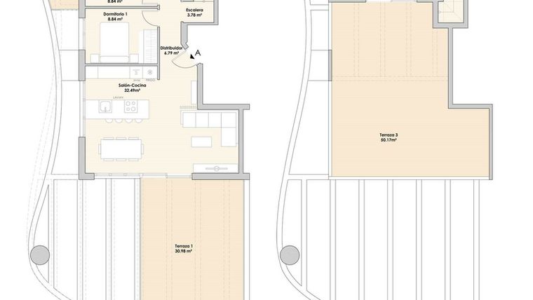 Rzut - Mieszkanie na sprzedaż 4 pokoje o powierzchni 261,15 m² - numer 17-A w Apartamenty w Calpe - 70729417