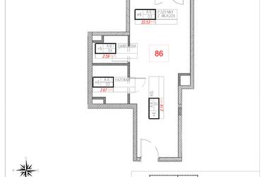 Rzut - Mieszkanie na sprzedaż 1 pokój o powierzchni 30,93 m² - numer A6.1 w Rezydencja Ogród Saski etap I i II