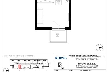 Rzut - Mieszkanie na sprzedaż 1 pokój o powierzchni 27,3 m² - numer OK6/A/1/5 w Osiedle Kameralne VI