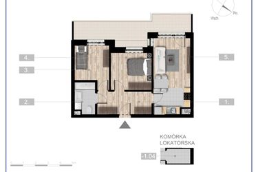Rzut - Mieszkanie na sprzedaż 3 pokoje o powierzchni 49,92 m² - numer 32 w Szczytno Dąbrowskiego - etap 3
