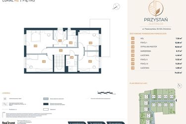Rzut - Dom na sprzedaż 5 pokoi o powierzchni 157,29 m² - numer H2 w Przystań Złotokłos