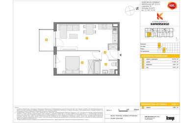 Rzut - Mieszkanie na sprzedaż 2 pokoje o powierzchni 38,09 m² - numer B10 w Apartamenty Kamieńskiego