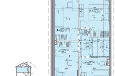 Rzut - Dom na sprzedaż 4 pokoje o powierzchni 77,99 m² - numer 38A w Osiedle Słoneczne etap IV