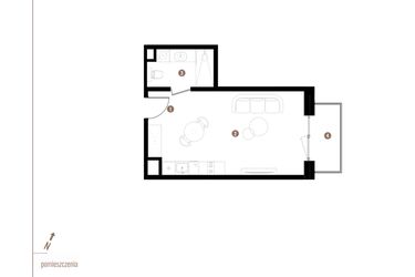 Rzut - Mieszkanie na sprzedaż 1 pokój o powierzchni 30,87 m² - numer A1.4.11 w Apartamenty Grundmanna