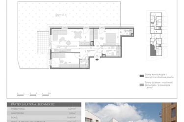 Rzut - Mieszkanie na sprzedaż 2 pokoje o powierzchni 58,81 m² - numer M-2 w Forma Augustów