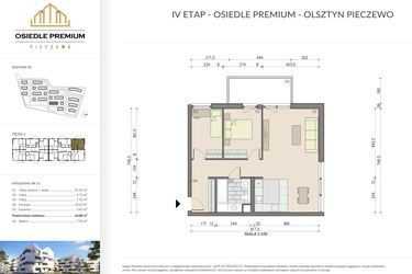 Rzut - Mieszkanie na sprzedaż 3 pokoje o powierzchni 64,88 m² - numer B1.13 w Osiedle Premium etap IV