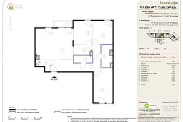 Rzut - Mieszkanie na sprzedaż 4 pokoje o powierzchni 96,53 m² - numer 68 w Markowy Targówek