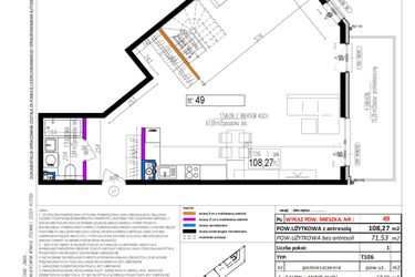 Rzut - Mieszkanie na sprzedaż 1 pokój o powierzchni 109,01 m² - numer 49 w Strumykowa