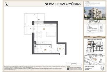 Rzut - Mieszkanie na sprzedaż 1 pokój o powierzchni 27,02 m² - numer M18 w Nova Leszczyńska
