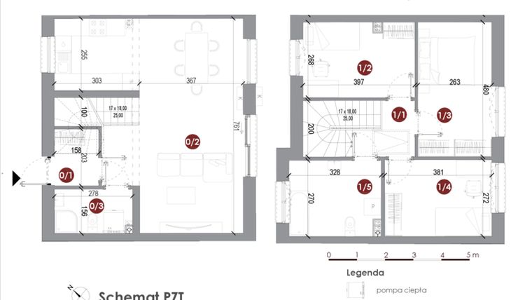Rzut - Dom na sprzedaż 4 pokoje o powierzchni 89,38 m² - numer 22B w Parkowy Zakątek