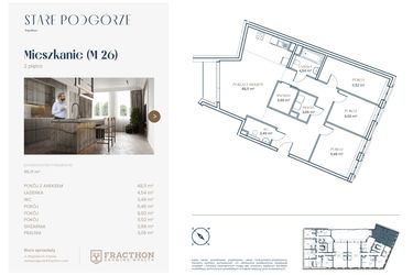 Rzut - Mieszkanie na sprzedaż 4 pokoje o powierzchni 97,66 m² - numer M.26 w Stare Podgórze