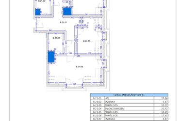 Rzut - Mieszkanie na sprzedaż 4 pokoje o powierzchni 86,29 m² - numer B.21 w Gaja Park