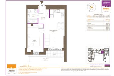 Rzut - Mieszkanie na sprzedaż 2 pokoje o powierzchni 44,12 m² - numer 5 w Panorama Ursus